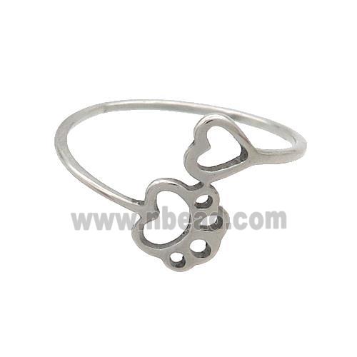 Raw Stainless Steel Rings Paw