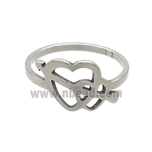 Raw Stainless Steel Rings Cupid Arrow