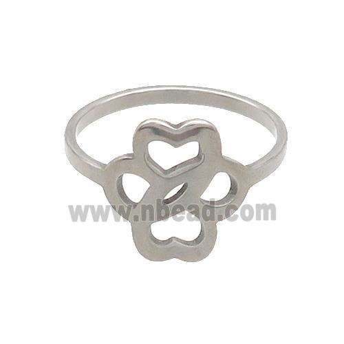 Raw Stainless Steel Rings Flower