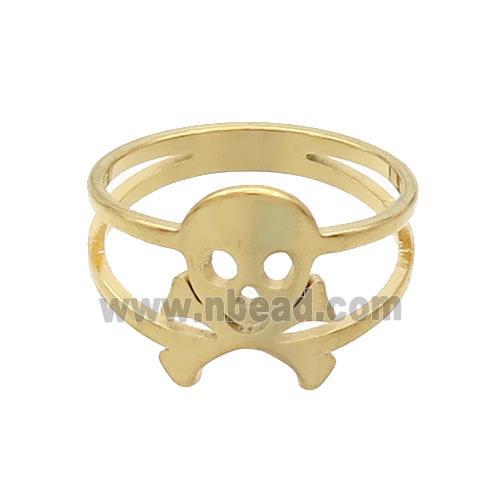 Stainless Steel Skull Rings Gold Plated