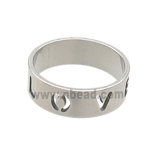 Raw Stainless Steel Rings LOVE