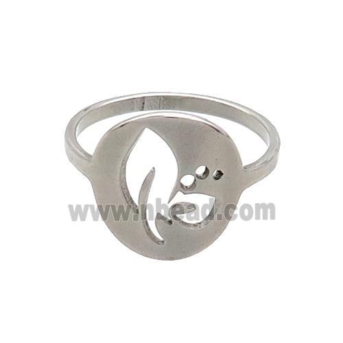 Raw Stainless Steel Rings Flower