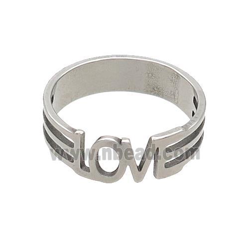 Raw Stainless Steel Rings LOVE