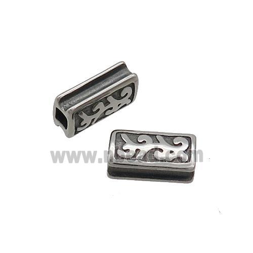 Stainless Steel Tube Beads Antique Silver