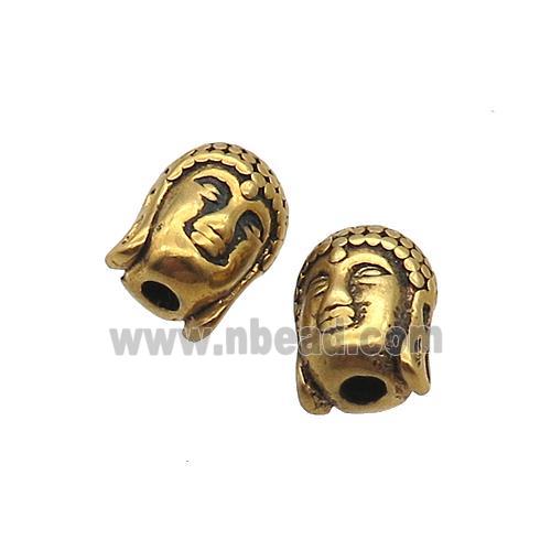 Stainless Steel Buddha Beads Large Hole Antique Gold