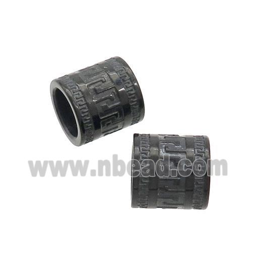 Stainless Steel Tube Beads Large Hole Black Plated