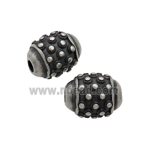 Stainless Steel Barrel Beads Antique Silver