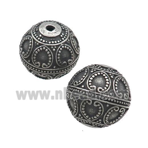 Stainless Steel Round Beads Antique Black