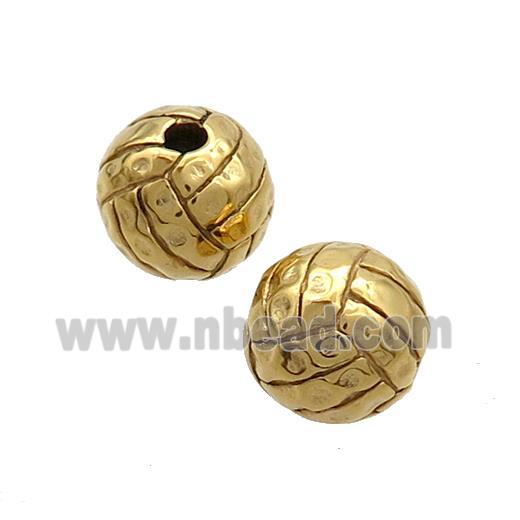 Stainless Steel Round Beads Gold Plated