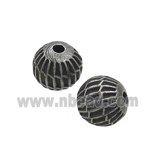 Stainless Steel Round Beads Antique Black