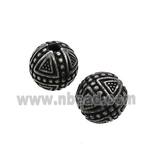 Stainless Steel Round Beads Antique Black