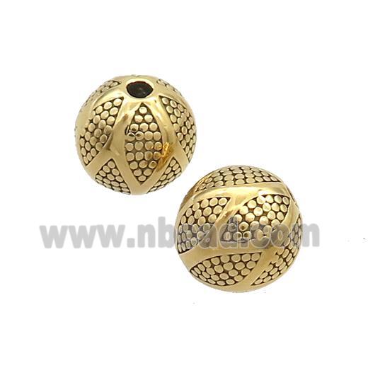 Stainless Steel Round Beads Gold Plated