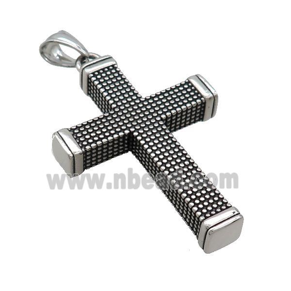 Stainless Steel Cross Pendant Antique Silver