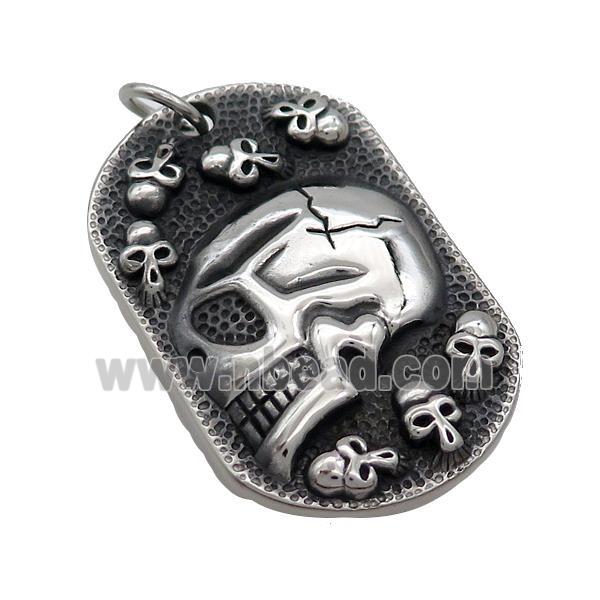 Stainless Steel Skull Charms Pendant Antique Silver