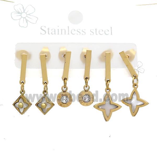 Stainless Steel Earrings Northstar Gold Plated