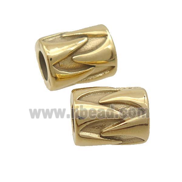 Stainless Steel Tube Beads Large Hole Gold Plated