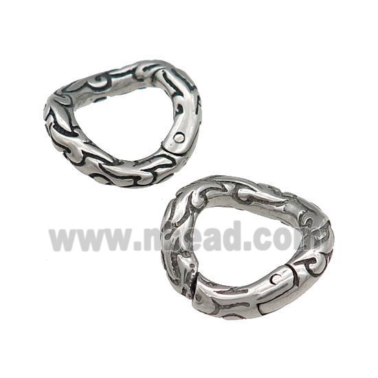 Stainless Steel Carabiner Clasp Antique Silver