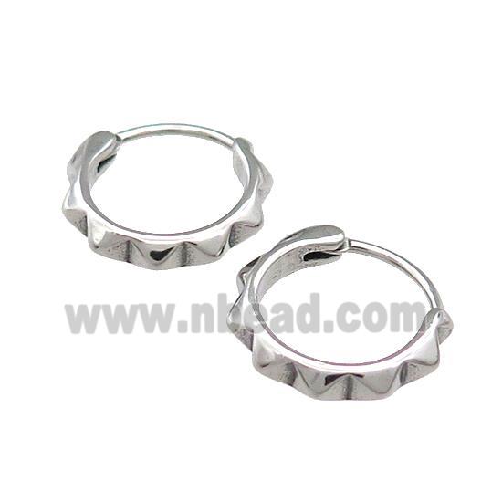 Stainless Steel Hoop Earrings Antique Silver