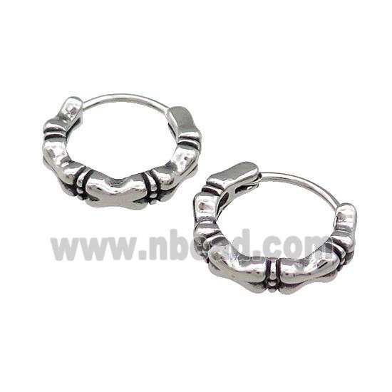 Stainless Steel Hoop Earrings Antique Silver