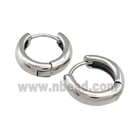 Stainless Steel Hoop Earrings Antique Silver