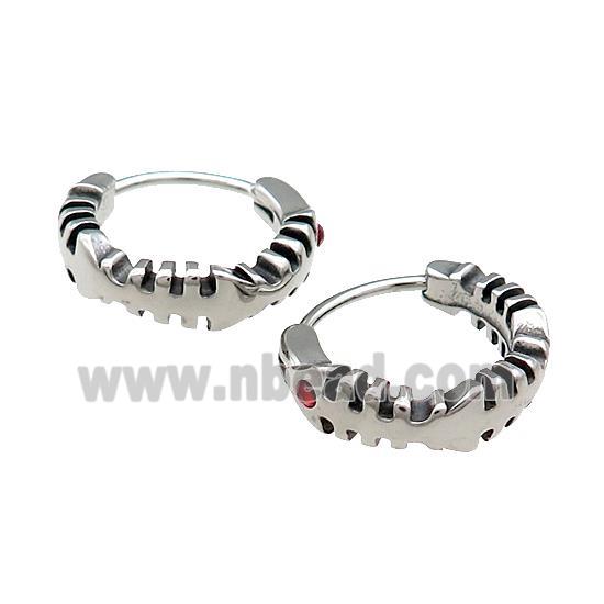 Stainless Steel Hoop Earrings Antique Silver