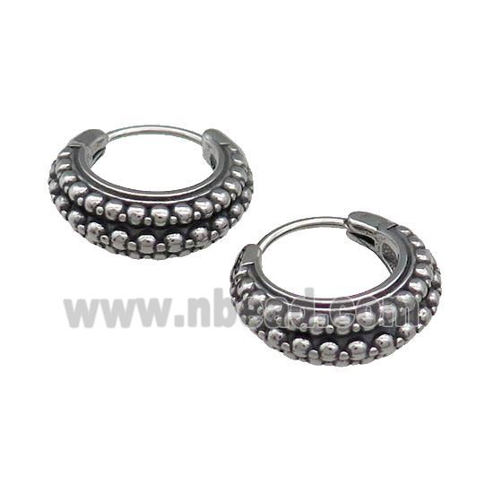 Stainless Steel Hoop Earrings Antique Silver