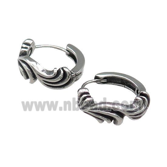 Stainless Steel Hoop Earrings Antique Silver