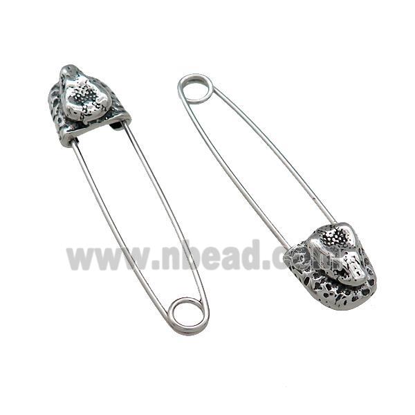 Stainless Steel Safety Pins Antique Silver