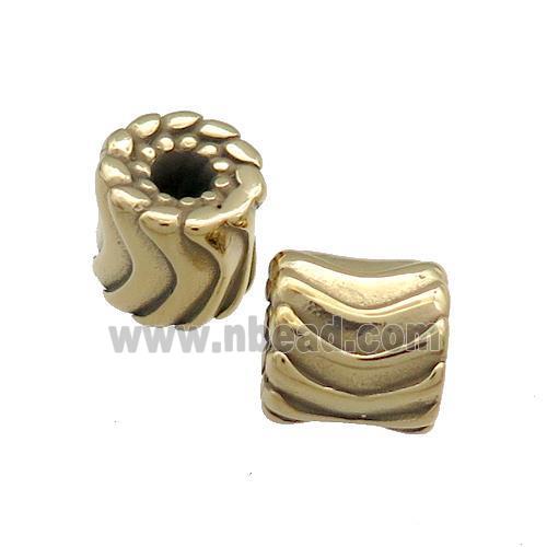 Stainless Steel Tube Beads Column Large Hole Gold Plated