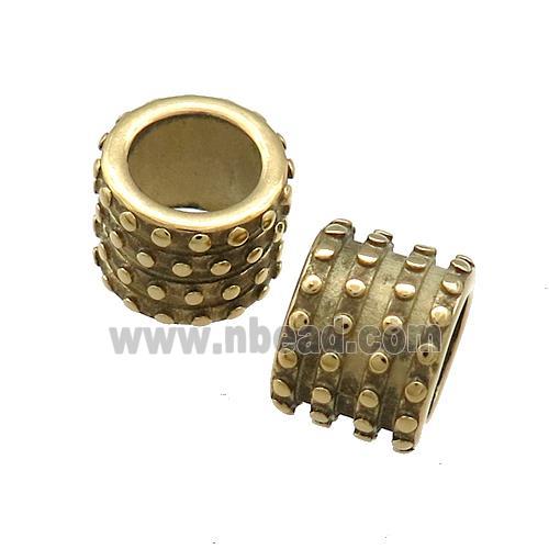 Stainless Steel Column Beads Tube Large Hole Gold Plated