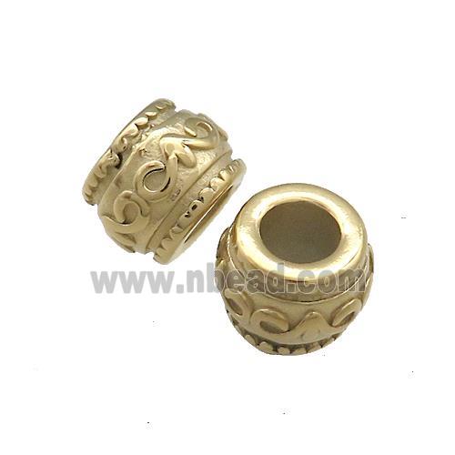 Stainless Steel Rondelle Beads Large Hole Gold Plated