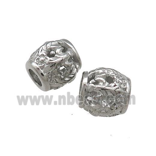 Raw Titanium Steel Barrel Beads Large Hole Hollow