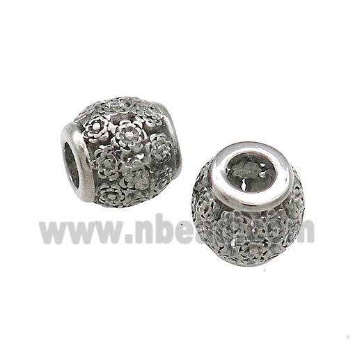 Raw Titanium Steel Barrel Beads Large Hole Hollow