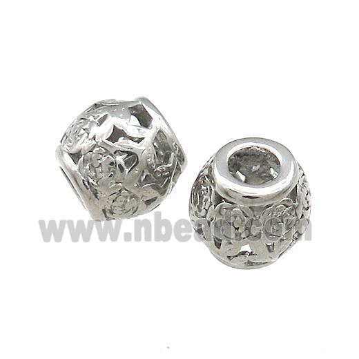 Raw Titanium Steel Barrel Beads Large Hole Hollow