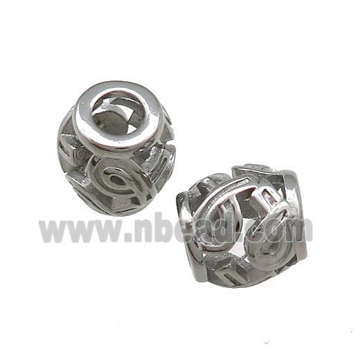 Raw Titanium Steel Barrel Beads Large Hole Hollow