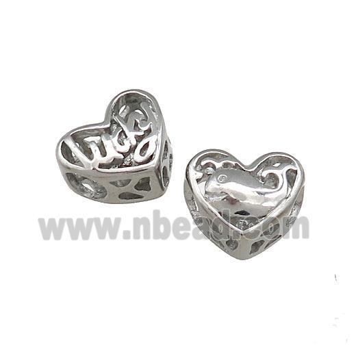 Raw Titanium Steel Heart Beads Lucky Dolphin Large Hole Hollow