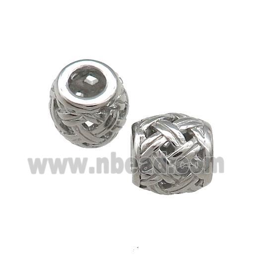 Raw Titanium Steel Barrel Beads Large Hole Hollow