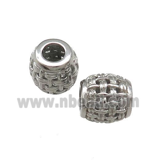 Raw Titanium Steel Barrel Beads Large Hole Hollow