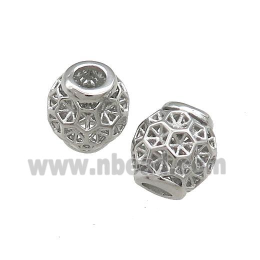 Raw Titanium Steel Barrel Beads Large Hole Hollow