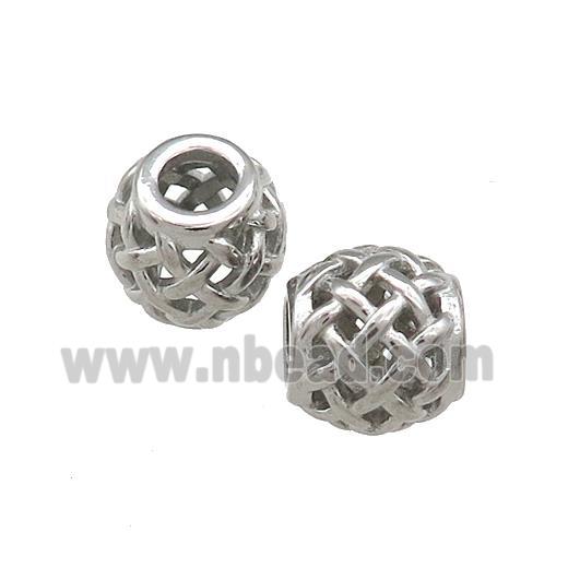 Raw Titanium Steel Round Beads Large Hole Hollow