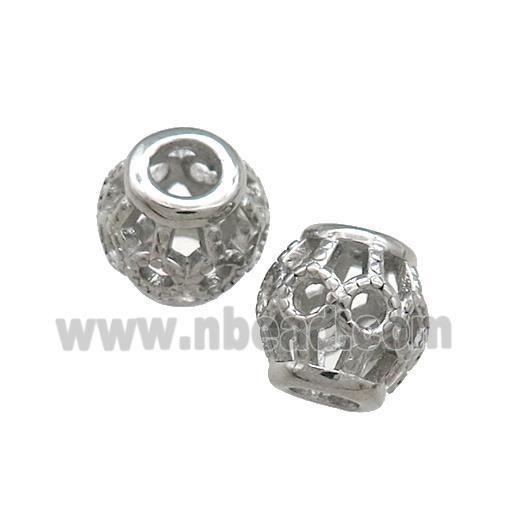 Raw Titanium Steel Round Beads Large Hole Hollow