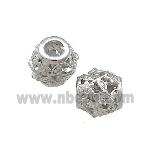 Raw Titanium Steel Round Beads Large Hole Hollow