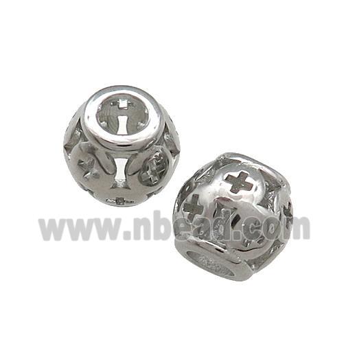 Raw Titanium Steel Barrel Beads Large Hole Hollow