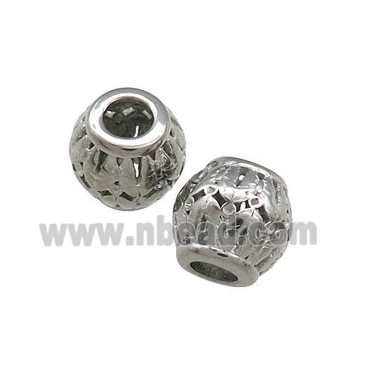 Raw Titanium Steel Barrel Beads Large Hole Hollow