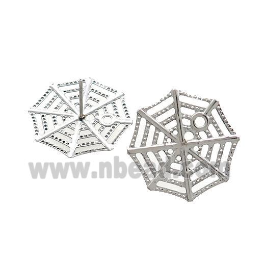 Cobweb Stud Earring Raw Stainless Steel