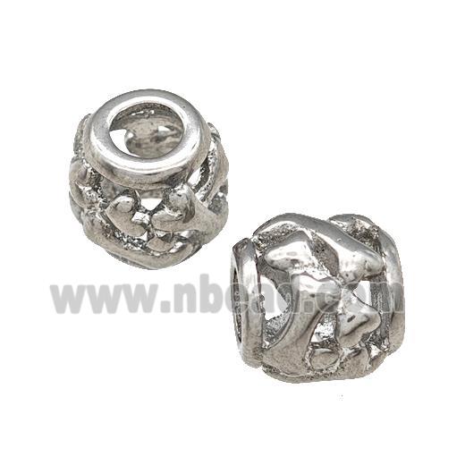 Raw Titanium Steel Barrel Beads Large Hole Hollow