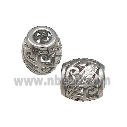 Raw Titanium Steel Barrel Beads Large Hole Hollow