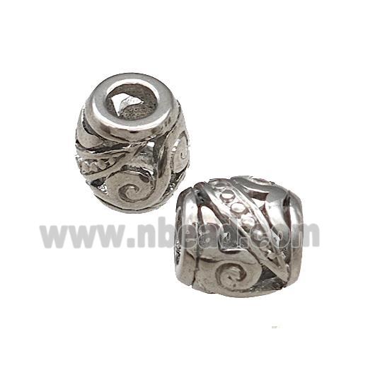 Raw Titanium Steel Barrel Beads Large Hole Hollow