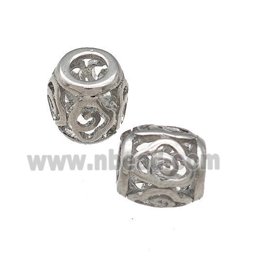 Raw Titanium Steel Barrel Beads Large Hole Hollow