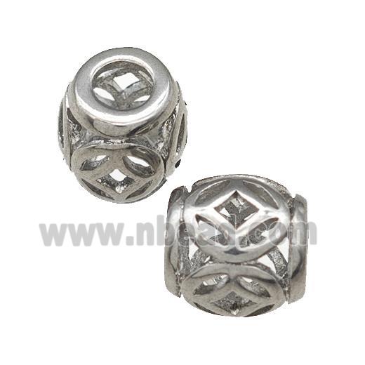 Raw Titanium Steel Barrel Beads Large Hole Hollow